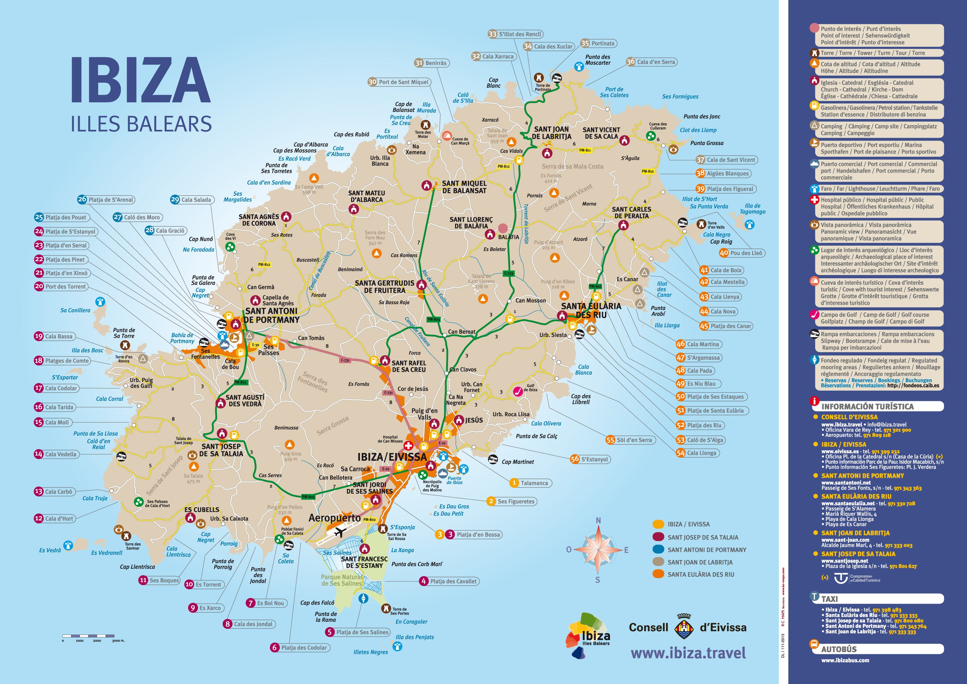 mapa isla - Ibiza